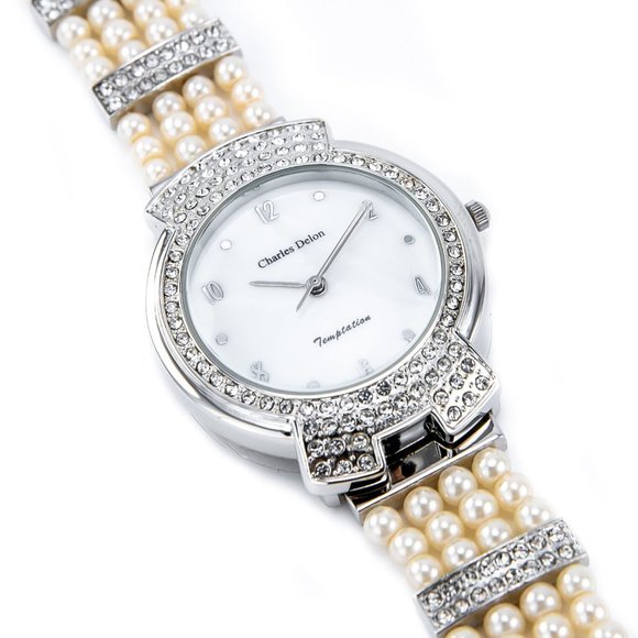 Charles Delon Casual Style White/Gold Watch Charles Delon Womens Wrist Watch Two Tone Gold/ Silver  main image 4
